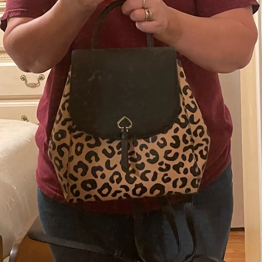 Kate Spade Black and Tan Leopard Backpack - Picture 5 of 5